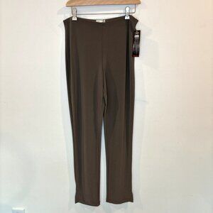 NWT Sympli Narrow Pants Long 8 Olive Green Stretch Wrinkle-free Minimalist